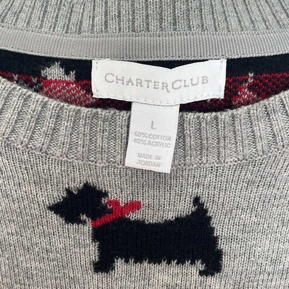 Charter Club Scottie Dog All-Over Print Sweater – Size Large - Picture 4 of 8
